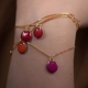 Bracelet vermeil avec confetti rose foncé - Na na na naa
