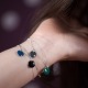 Bracelet argent avec confetti bleu nuit - Na na na naa