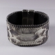 Bracelet en cuir de python gris chaîne plate - Aech Cheli