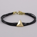Bracelet fil gris motif pyramide plaqué or