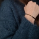 Bracelet cordon noir motif rectangle plaqué or