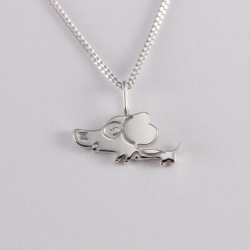 Collier enfant argent motif chiot na na na naa