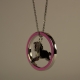 Collier cheval argent et émail rose pâle na na na naa