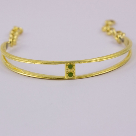 Bracelet ajouré vert doré by Mélanie