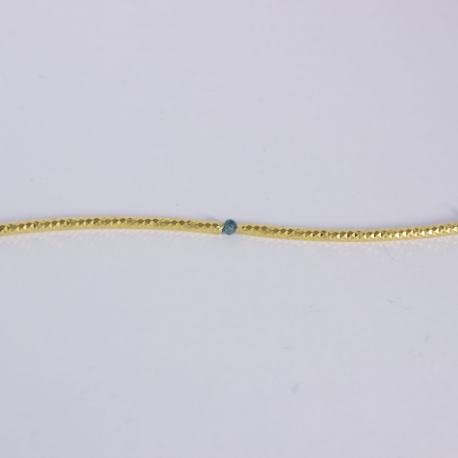 Bracelet barette plaqué or et diamant bleu