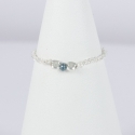 Diamant bleu annelet argent scintillant Frozen Blue Star