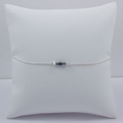 Bracelet chaine petit diamant noir et bleu brut - Constellation