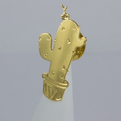 Pin's cactus doré modèle western - Les Curiosités d'Elixir