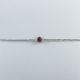 Bracelet rubis rhodié blanc Frozen Grey Red Star by LFDM