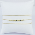Bracelet wrap perles doré or et diamants noirs by LFDM