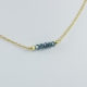 Collier argent plaqué or et 5 diamants bleus Gold Constellation by FDM