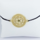 Bracelet mandala argent plaqué or jaune et cordon noir by LFDM - Collections Capsules