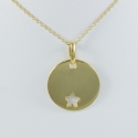 Collier plaque ronde et étoile argent 925 doré by LFDM - Collections Capsules