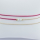 Bracelet wrap modèle Maeva perles akoya keshi et diamant gris plaqué or champagne et lien framboise by LFDM Fine Jewels