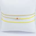 Bracelet corail modèle Amana et perles d'argent et chaine scintillante doré or jaune fil jaune by LFDM Fine Jewelry