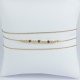Bracelet triple tour rubis perles argent plaqué or champagne by LFDM - Fine Jewelry