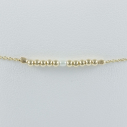 Bracelet akoya keshi et perles argent plaqué or champagne by LFDM Jewels