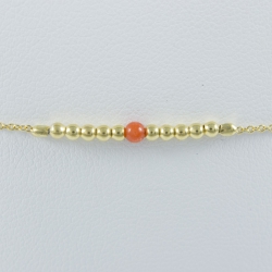 Coral bracelet and gold plated pearl Gold Peral Star by LFDM JEWELS