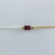 Bracelet soie et chaine scintillante or champagne 3 rubis by LFDM Fine Jewels