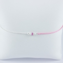 Bracelet Joséphine corde rose pâle chaine argent perles Akoya Keshi et saphir rose Pink Star by LFDM