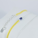 Bracelet wrap chaine argent lien jaune et saphirs bleu Dark Blue Star by LFDM Jewellery