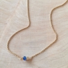 Collier Saphir bleu argent doré 1 micron Les Intemporels by LFDM Jewels