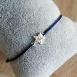 Bracelet cordon étoile zirconium et argent by LFDM Jewels