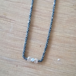Collier diamant gris chaine scintillante noire by LFDM Jewels
