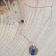 Collier saphir bleu argent doré or rose by LFDM Jewelry