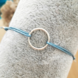 Bracelet cercle argent cordon bleu by LFDM Jewelry