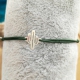 Bracelet lucky charm cactus argent massif et cordon nylon vert foncé by LFDM Jewels