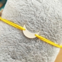Bracelet lune argent et cordon jaune vif by LFDM Jewels