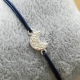 Bracelet lune argent pavé de zircons et lien bleu nuit by LFDM Jewels