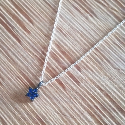 Collier etoile saphir bleu chain fine en argent 925 by LFDM Jewels