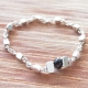 Bague diamant noir chaine cube argent 925 by LFDM Jewelry