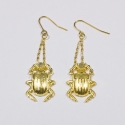 Boucles d'oreilles dorées Scarabée - Schade Jewellery