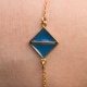 Bracelet plaqué or Art Déco Bleu Touareg - L'Atelier d'Olivia
